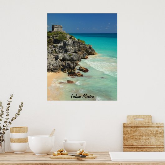 Maya-Tempel und Karibik Poster (Küche)