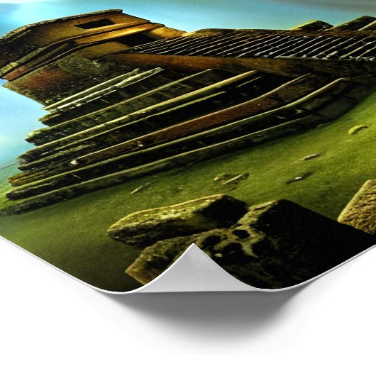 Maya Temple Ruins Fantasy Art Poster (Ecke)