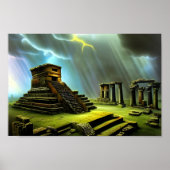 Maya Temple Ruins Fantasy Art Poster (Vorne)