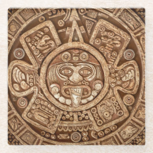 Maya Tribal Pagan: Ziertextur Glasuntersetzer