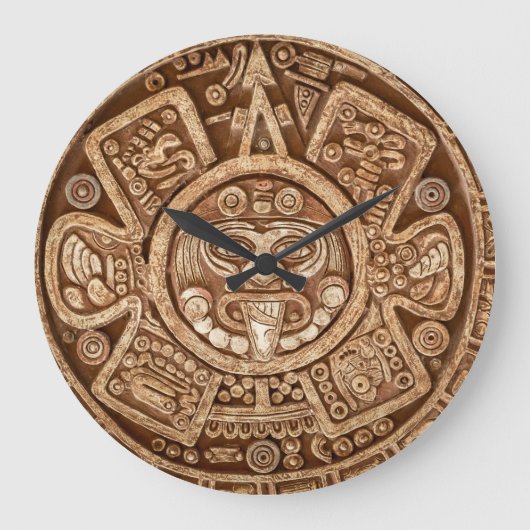Maya Tribal Pagan: Ziertextur Große Wanduhr (Vorderseite)