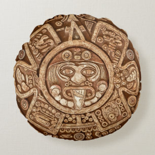 Maya Tribal Pagan: Ziertextur Rundes Kissen