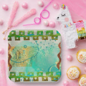 Maya Turquoise & Gold Mexican Boho Pappteller (Party)