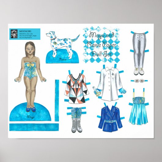 Maya und Roxie Paper Doll Set - Play oder Display Poster (Vorne)