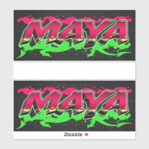 Maya Vorname Name Graffiti Aufkleber Sticker
