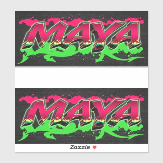 Maya Vorname Name Graffiti Aufkleber Sticker (Blatt)