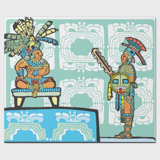 Maya Warrior and King Wrapping Paper Geschenkpapier (Flach)