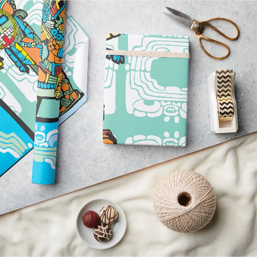 Maya Warrior and King Wrapping Paper Geschenkpapier