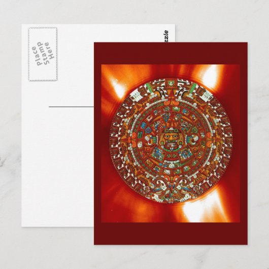 Mayaaztekekalender Postkarte (Vorne/Hinten)
