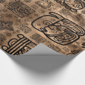 Mayaglyphs und Verzierungsmuster - schwärzen Sie Geschenkpapier (Ecke)