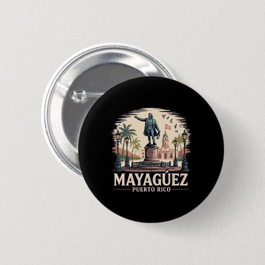 Mayaguez Puerto Rico Souvenir Button (Vorne & Hinten)