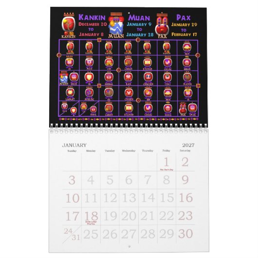 Mayakalender für 2011 kalender (Jan 2027)