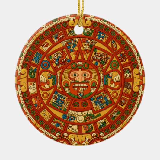 'Mayakalender Stone Keramikornament (Vorne)