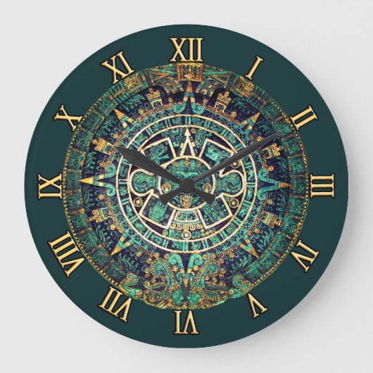 Mayakalender-Uhr Große Wanduhr (Vorderseite)