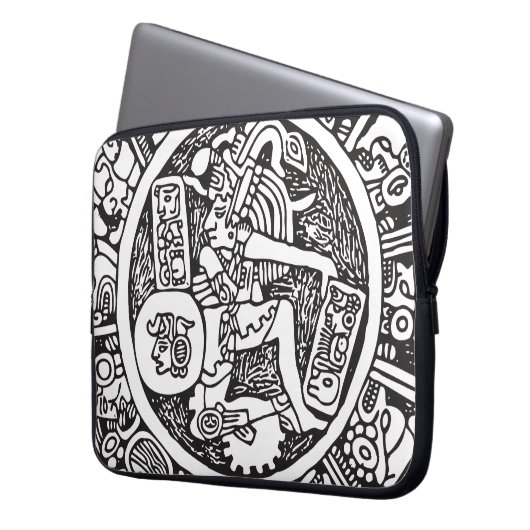 Mayakreis, mexikanische Hieroglyphe (Maya) Laptopschutzhülle (Vorderseite Links)
