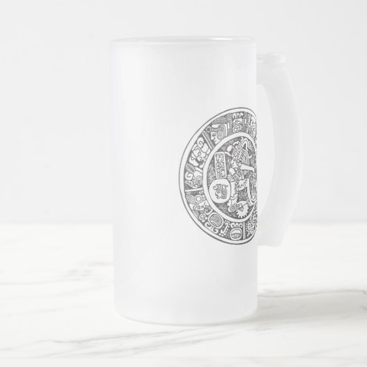 Mayakreis, mexikanische Hieroglyphe (Maya) Mattglas Bierglas (VorderseiteRechts)