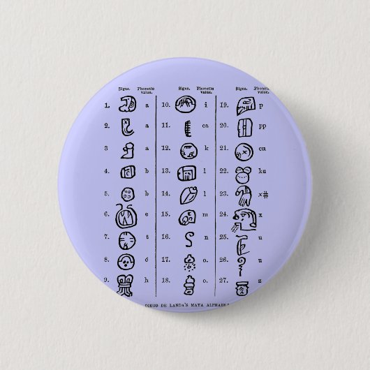 Mayan Alphabet Button (Vorderseite)
