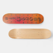Mayan Alphabet Skateboard (Horizontal)