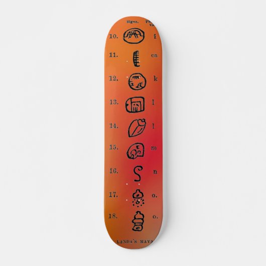 Mayan Alphabet Skateboard (Vorne)
