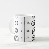 Mayan Alphabet Tasse (Vorderseite Links)