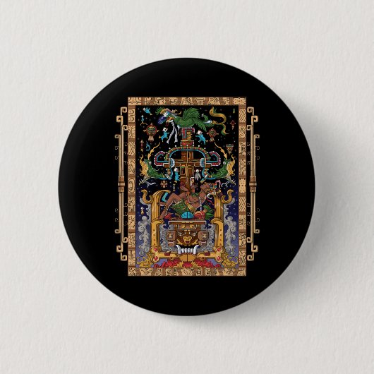 Mayan Astronaut King Pakal Button (Vorderseite)