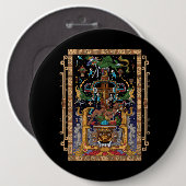 Mayan Astronaut King Pakal Button (Vorne & Hinten)