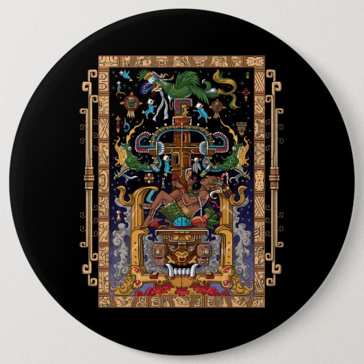 Mayan Astronaut King Pakal Button (Vorderseite)