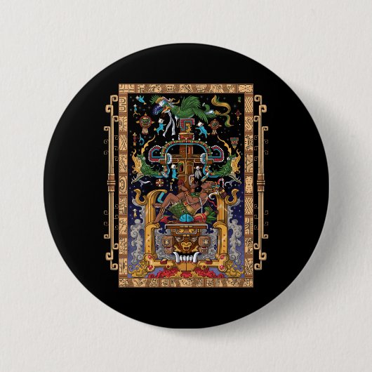 Mayan Astronaut King Pakal Button (Vorderseite)