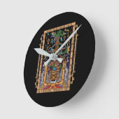 Mayan Astronaut King Pakal Runde Wanduhr (Winkel)