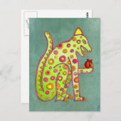 Mayan Aztec Jaguar über grüne Hintergründe Postkar Postkarte (Vorne/Hinten)