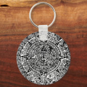 Mayan Calendar Black Schlüsselanhänger (Vorderseite)