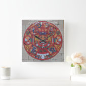 Mayan Calendar & Proverb Wall Clock Quadratische Wanduhr (Zuhause)