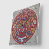 Mayan Calendar & Proverb Wall Clock Quadratische Wanduhr (Winkel)