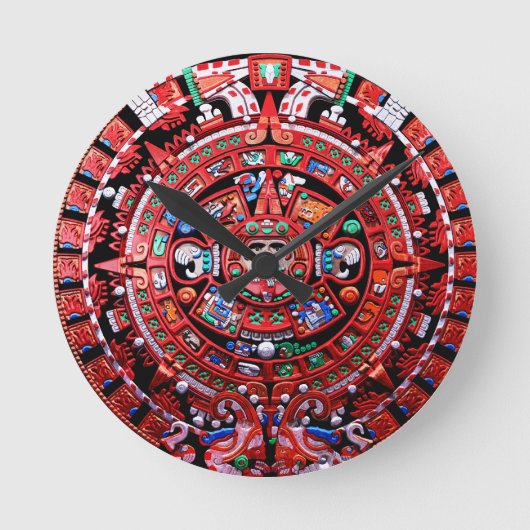 Mayan Calender Runde Wanduhr (Vorderseite)