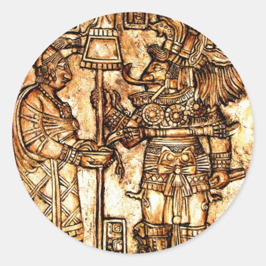 Mayan Carvings Foto Series #1 Runder Aufkleber (Vorderseite)