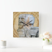 Mayan Chacmool Statue Quadratische Wanduhr (Zuhause)