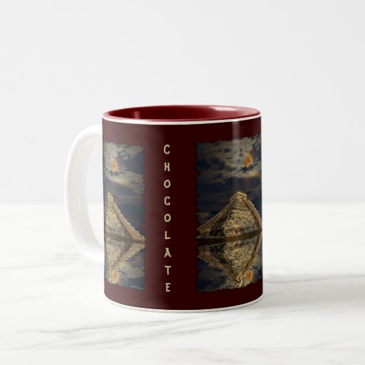 Mayan Chichen Itza Temple Hot Chocolate Tasse (Vorderseite Links)