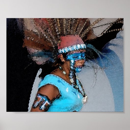 Mayan Dancer-Female (Wasserfarbe) Poster (Vorne)