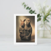 Mayan Goodess Ixchel und ihr Kaninchenbegleiter Postkarte (Stehend Vorderseite)
