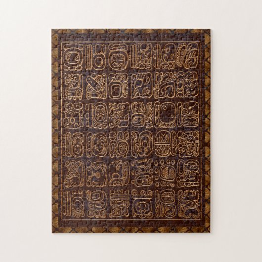 Mayan Hieroglyphics Panel Folk Art Puzzle (Vertikal)