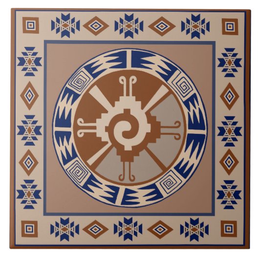 Mayan Hunab Ku Celestial Ceramic Tile Fliese (Vorderseite)