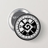 Mayan Hunab Ku Creator & Planetensymbole Button (Vorne & Hinten)