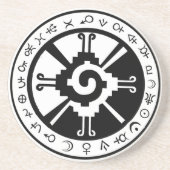 Mayan Hunab Ku Creator & Planetensymbole Sandstein Untersetzer (Vorne)