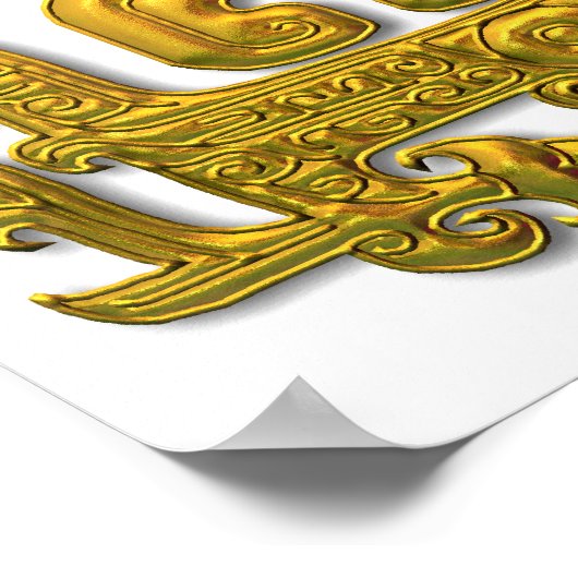 Mayan Jaguar - Gold Poster (Ecke)