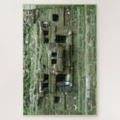 Mayan Jaguar Mask Temple Sehenswürdigkeit Lamanai  Puzzle (Vertikal)