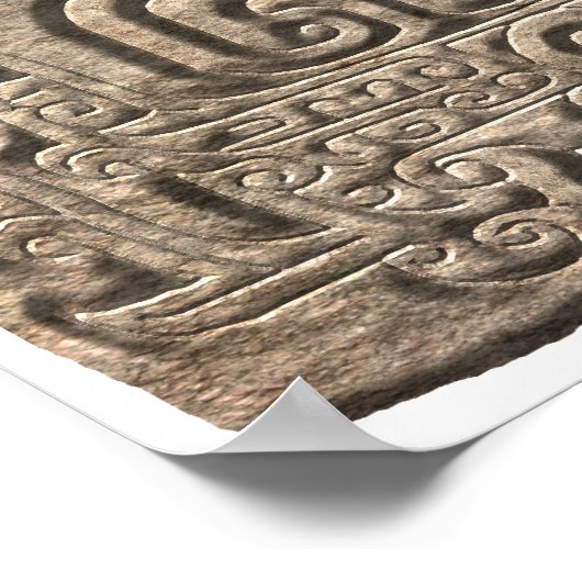 Mayan Jaguar-stone Poster (Ecke)