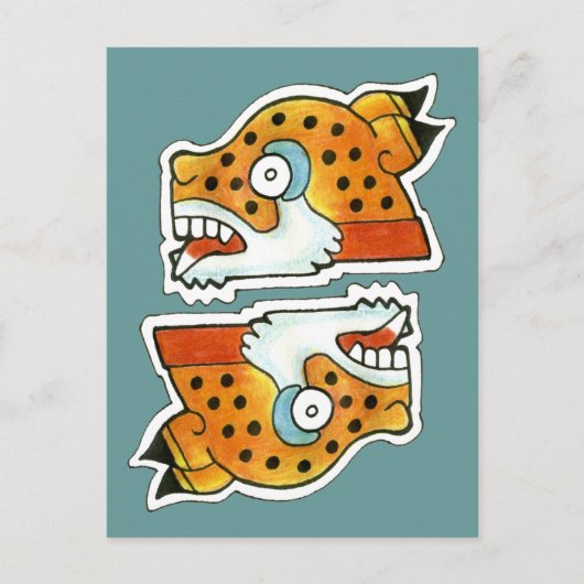 Mayan Jaguar Symbol Postkarte (Vorderseite)