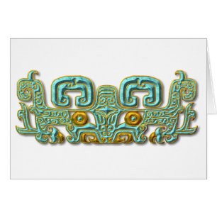 Mayan Jaguar-Türkis und Gold