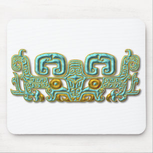 Mayan Jaguar-Türkis und Gold Mousepad
