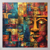 Mayan Matrix: Geometrische Echoes Poster (Vorne)